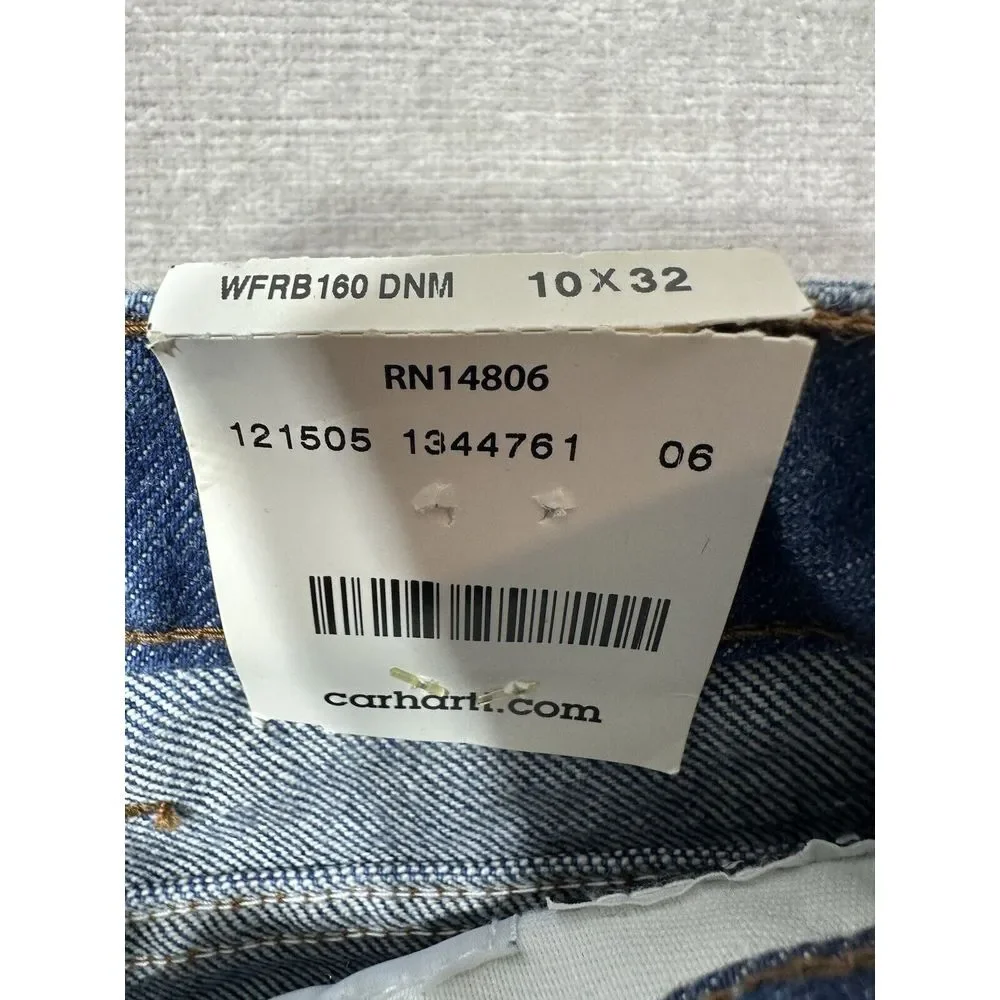 NWTS Carhartt WFRB 160 DNM Flame Resistant‎ FR Jeans Relaxed Fit Women's 10x32 - Picture 5 of 8